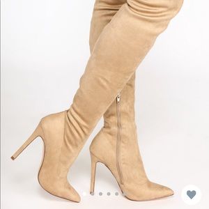 Brand new Fashion nova taupe over the knee boots